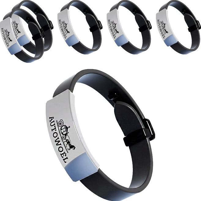 Kyhome 磁吸負離子防靜電手環/無線靜電消除器/可調節運動手環 黑色, 6個