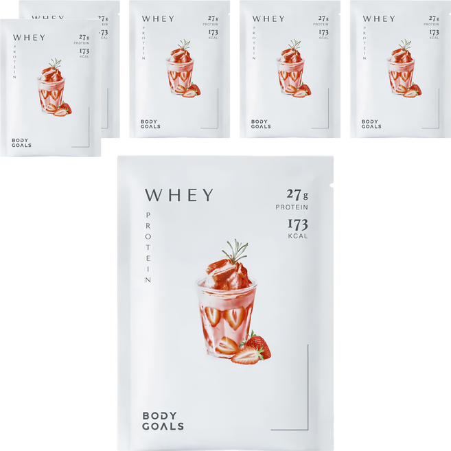 BODY GOALS 多效乳清蛋白飲Pro 隨手包 草莓牛奶, 6個, 40g