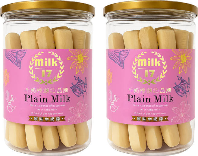 純新 Milk17 原味牛奶棒, 200g, 2罐