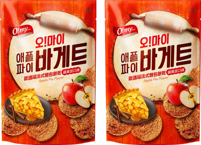 O my food 歐邁福 法式麵包餅乾 蘋果派口味, 80g, 2個