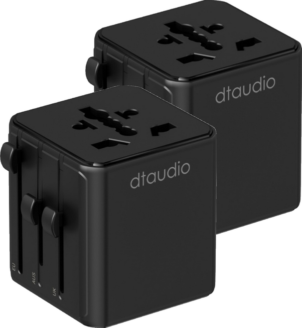 DTAudio 萬國旅行充 WT601 3插座款, 黑色, 2個