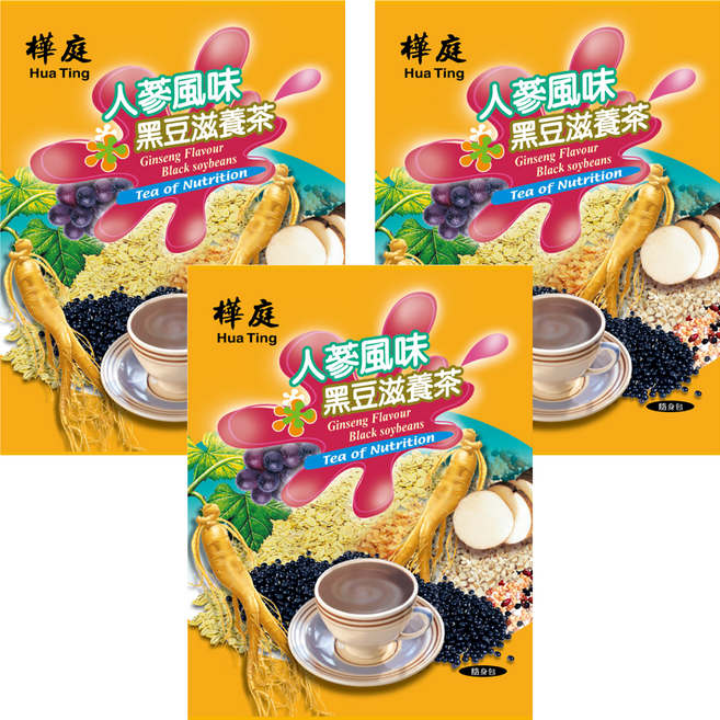 樺庭 人蔘風味黑豆滋養茶, 30g, 3個, 15個裝