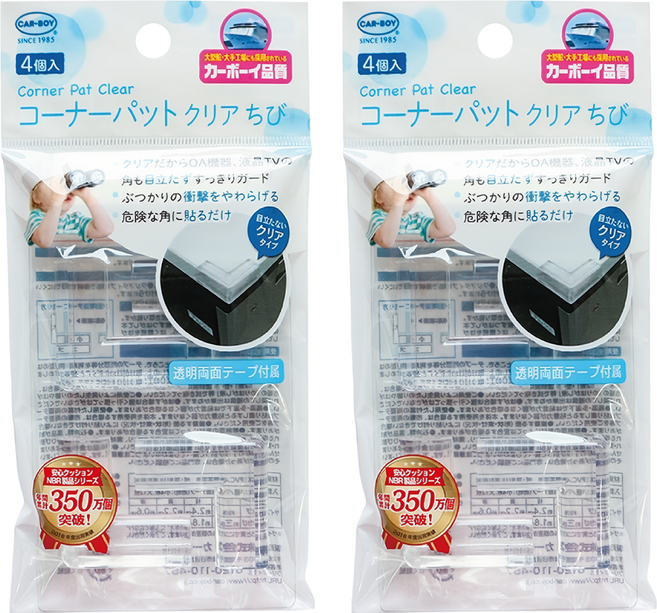 CAR-BOY 桌角防護軟墊, 透明, 2包