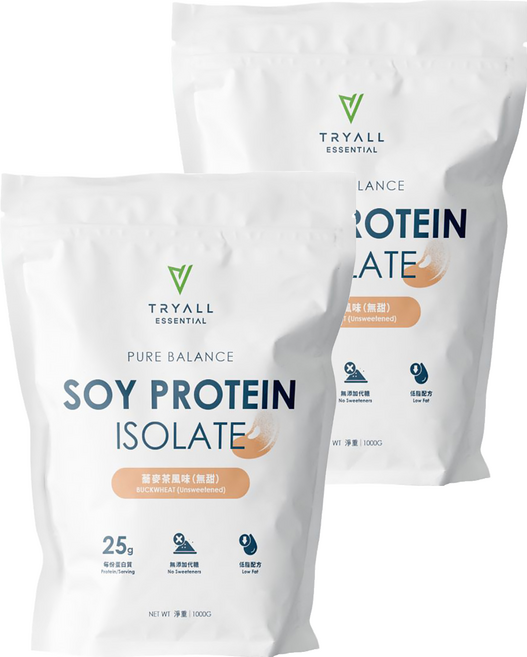 TRYALL Essential Pure Balance 極粹大豆植物蛋白 蕎麥茶風味, 1kg, 2個