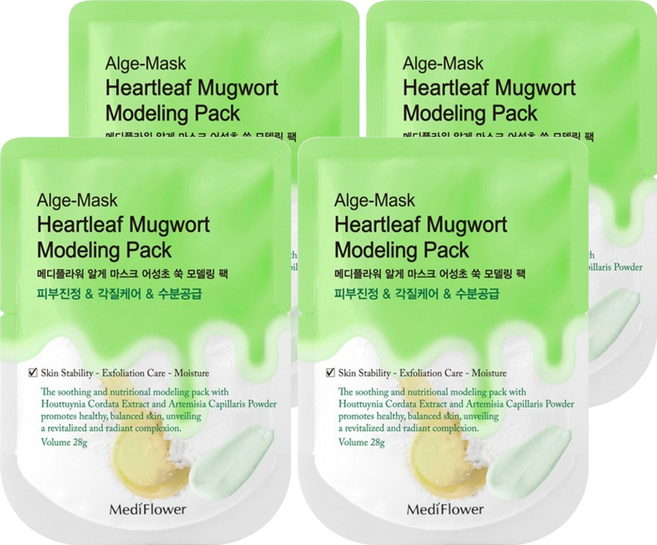 MediFlower 台灣公司貨 SPA海藻軟膜 綠色 魚腥草, 4組, 1入