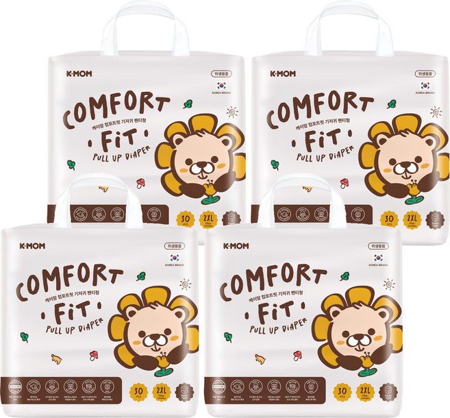 K-MOM COMFORT FIT 雲柔鎖水玩睡褲 褲型 15kg以上, 120片, 超大碼 (2XL)
