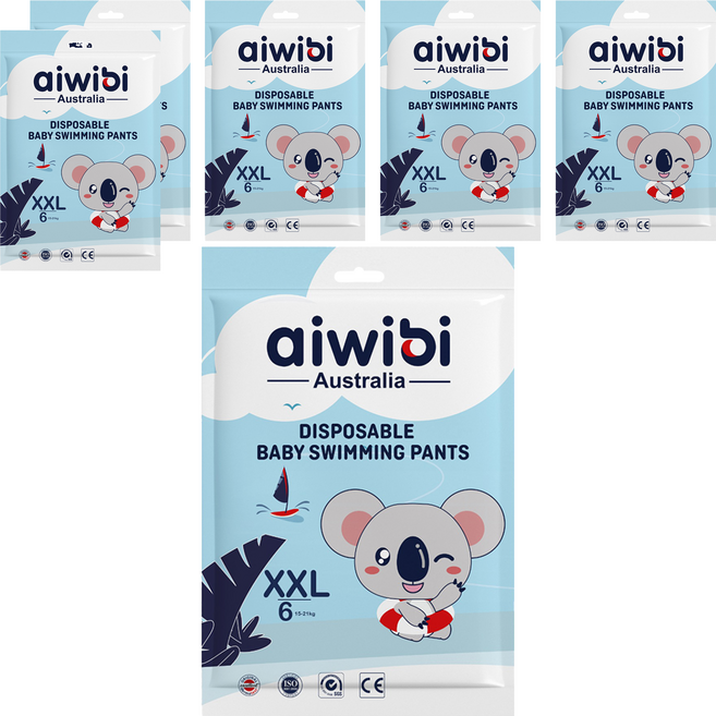 aiwibi 愛薇彼 一次性褲型尿布 游泳用 男女通用, XXL, 6件