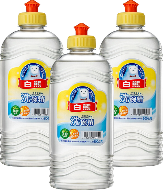 白熊 洗碗精, 600g, 3瓶