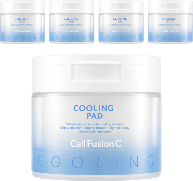 Cell Fusion C 台灣公司貨 鎮靜毛孔冰感棉片 180ml, 5個, 70片