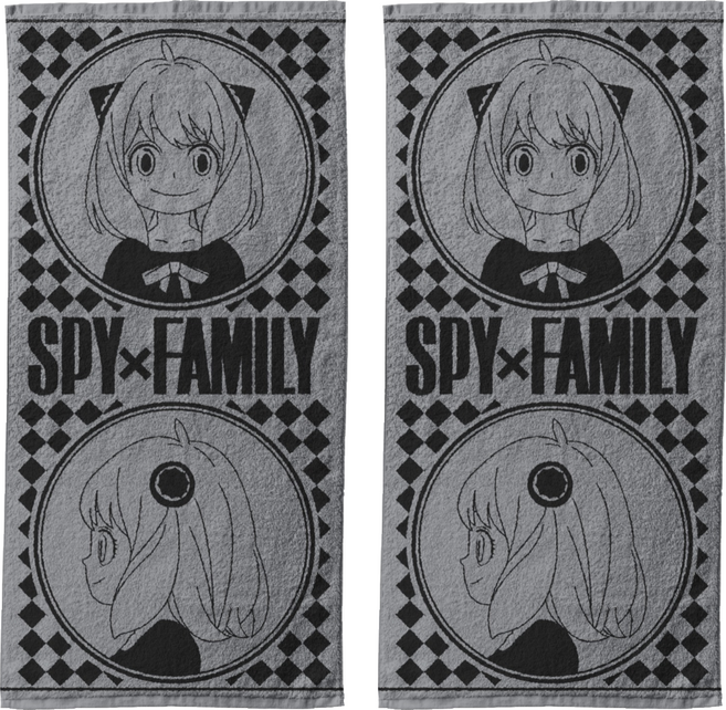 SPY FAMILY 間諜家家酒 浴巾, 間諜家家酒 黑色緹花, 2個