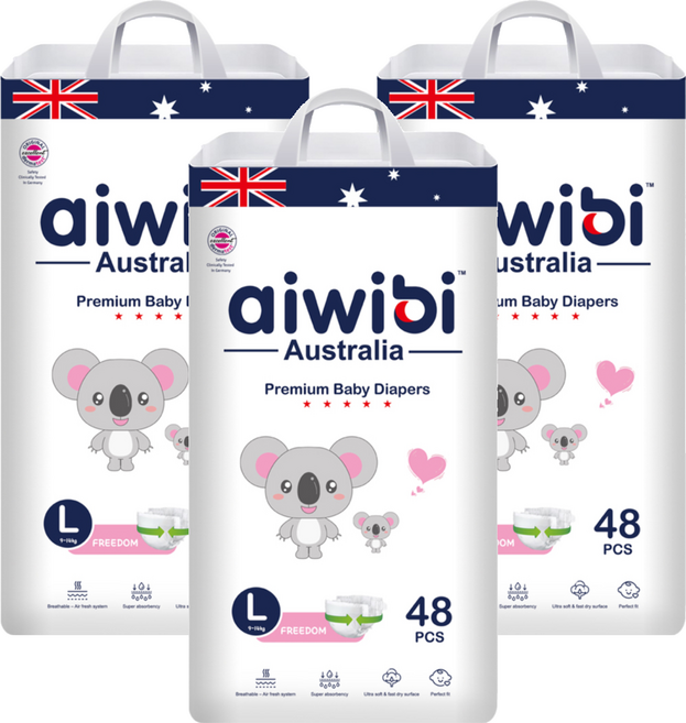 aiwibi 愛薇彼 森語棉黏貼型紙尿褲 9~14kg, L, 144片