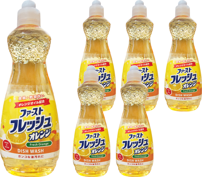 第一石鹼 Funs果香洗碗精 柑橘香, 6個, 600ml