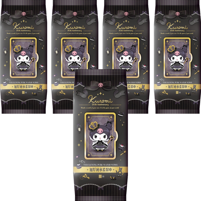 Sanrio 三麗鷗 酷洛米 加厚純水柔濕巾 20週年特別款, 5包, 1入