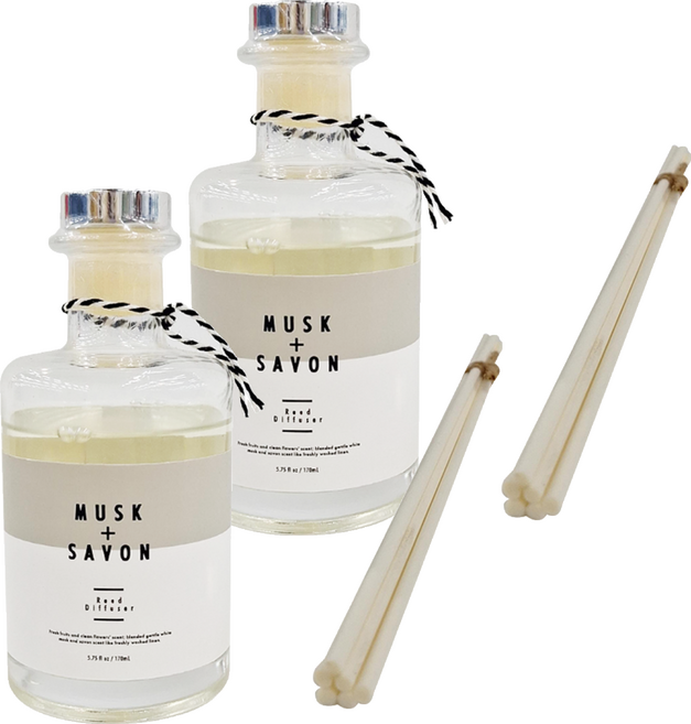 more room 香氛擴香 170ml 室內香氛 持久擴香 清新空氣, 白麝香 + 皂香, 2件