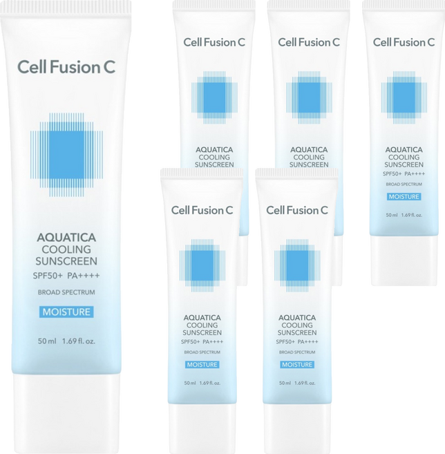 Cell Fusion C 秀膚生 台灣公司貨 舒敏保濕物理防曬霜 SPF50+ PA++++, 6個, 50ml