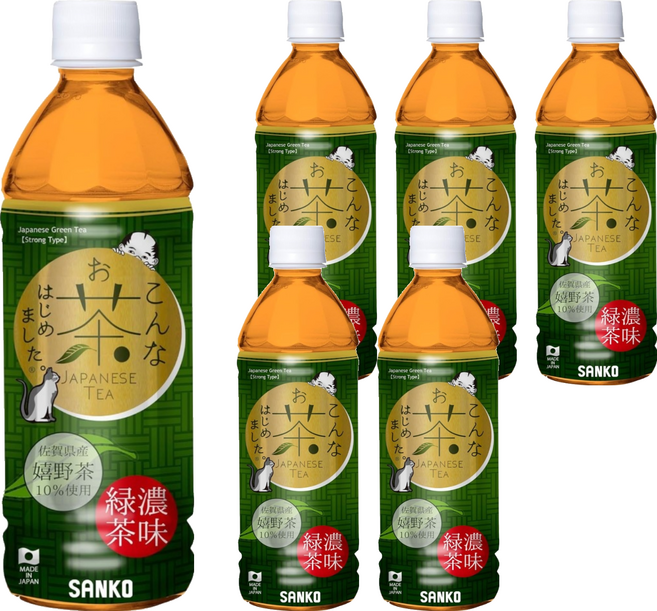 日本 SANKO 嬉野茶葉 濃味綠茶, 500ml, 6個