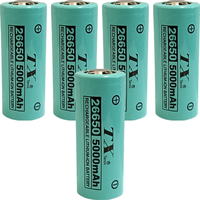 TX Tanox 特林 5000mAh 26650鋰充電池 3.7V, 5個, 1個裝