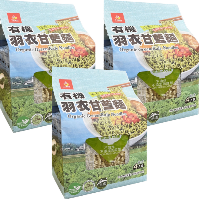 承昌食品 有機羽衣甘藍麵, 3個, 280g