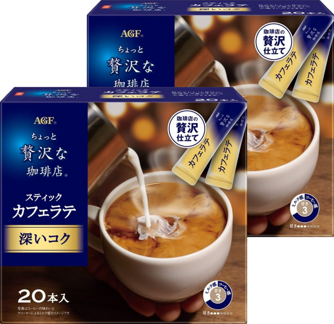 AGF 奢華的咖啡店 咖啡拿鐵 濃厚風味, 6.3g, 2個, 20個裝
