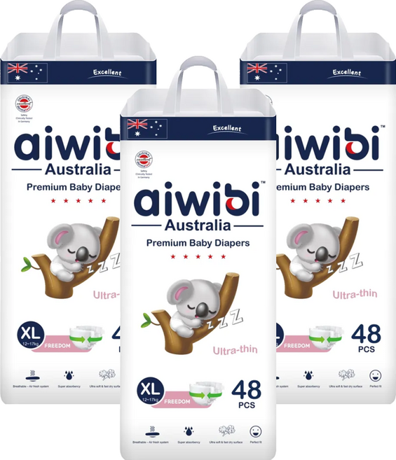 aiwibi 愛薇彼 零觸感瞬吸黏貼型尿布 12~17kg, XL, 144片