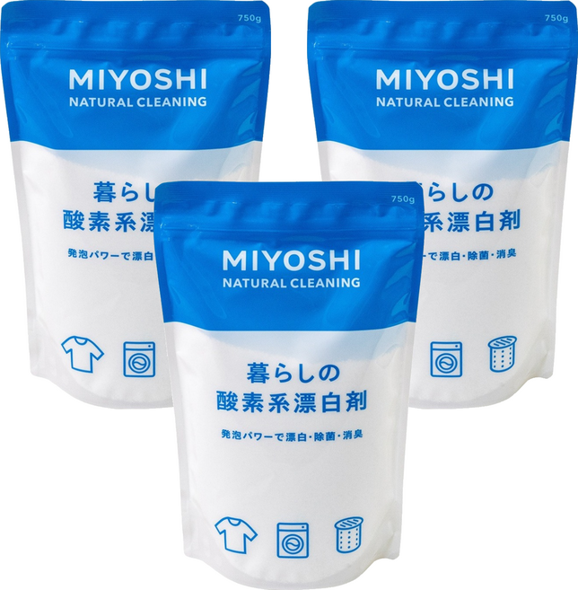 MIYOSHI 氧系多功能漂白粉, 750g, 3個