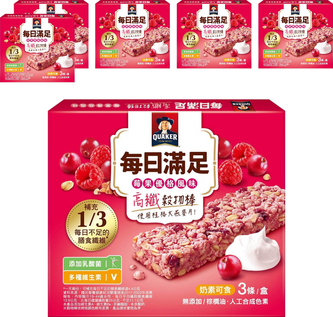 QUAKER 桂格 每日滿足穀物棒, 69g, 6盒