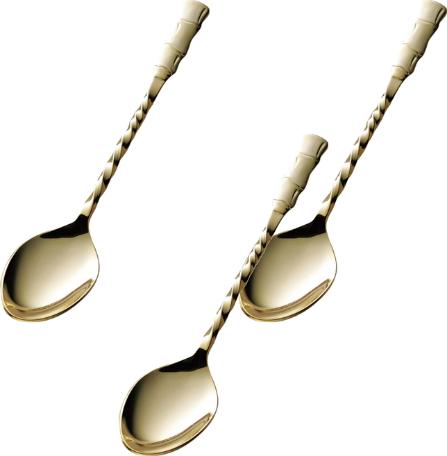 SALUS 佐藤金屬 午茶匙系列 瑪格麗特, 金色, 3支