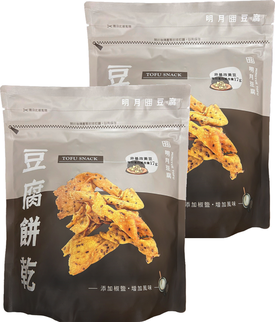 明月豆腐 豆腐餅乾 椒鹽口味, 150g, 2個
