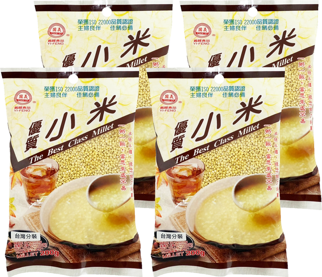 義峰食品 小米, 200g, 4個