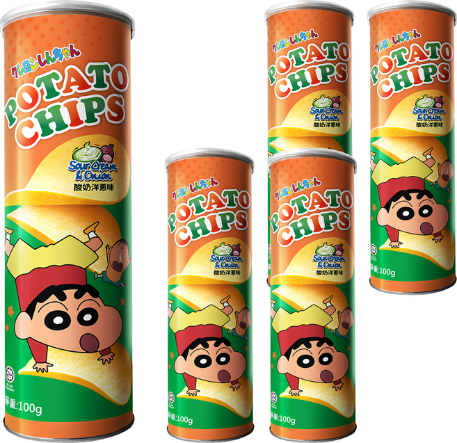 Shinchan 蠟筆小新 洋芋片 酸奶洋蔥, 100g, 5個