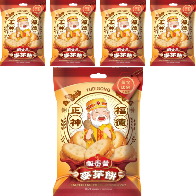 黃金比例 土地公鹹蛋麥芽糖, 5個, 180g