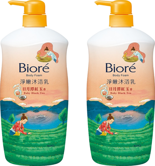 Biore 蜜妮 淨嫩沐浴乳 日月潭紅玉香 清爽型, 1kg, 2個