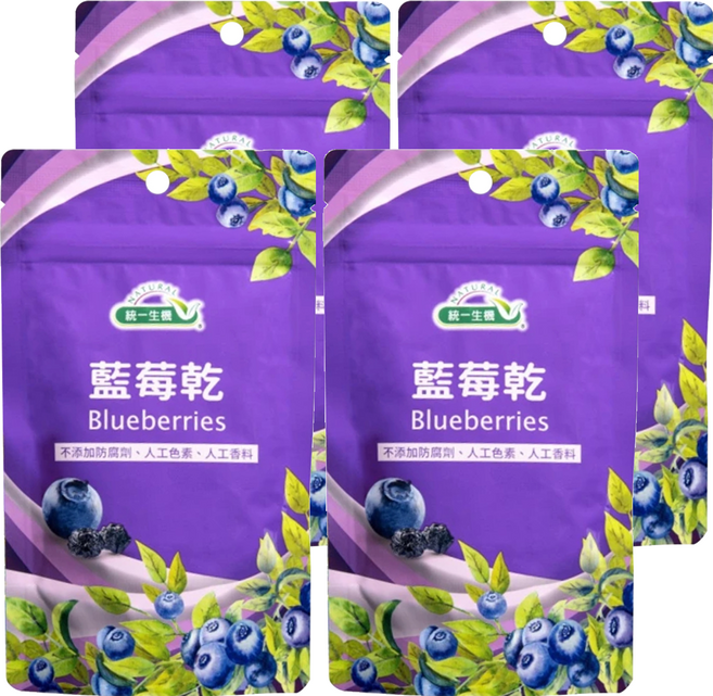 統一生機 藍莓乾, 100g, 4包