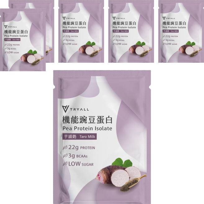 TRYALL Essential 機能豌豆蛋白飲 芋頭奶風味, 30g, 6個