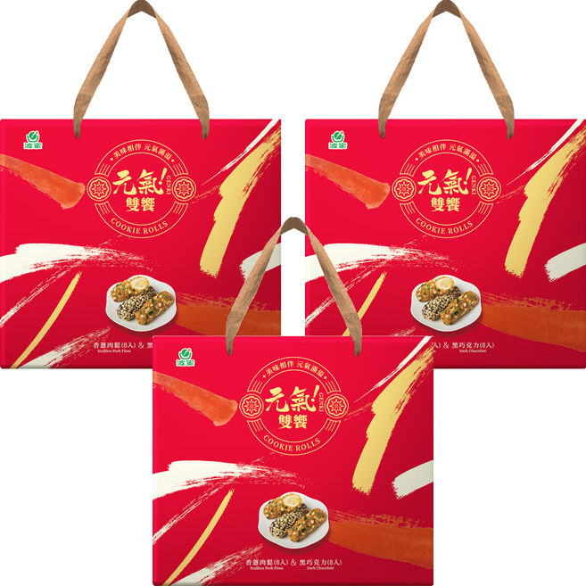 波蜜 元氣雙饗糙米捲禮盒, 272g, 3盒