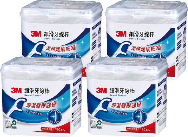 3M 細滑牙線棒 ECO新版, 180支, 4盒