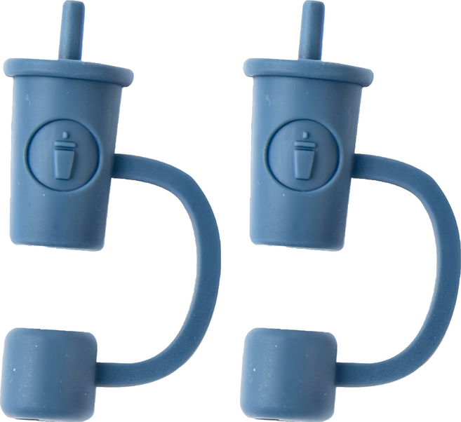 Oolab 良杯製所 Oolab杯款矽膠防塵 細 吸管蓋 深藍色, 1個, 2個