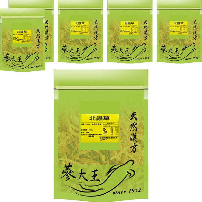 蔘大王 黃金蟲草花 北蟲草, 6個, 1個裝, 100g