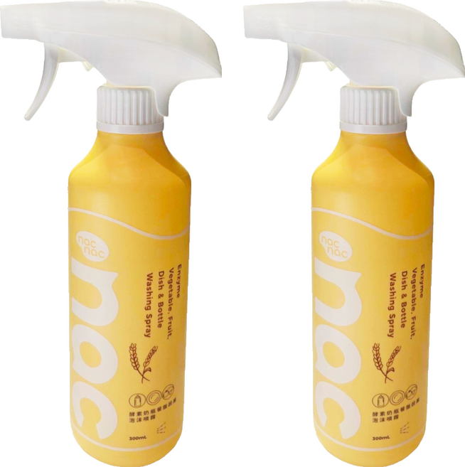nac nac 酵素奶瓶蔬果餐盤泡沫噴霧, 2個, 300ml