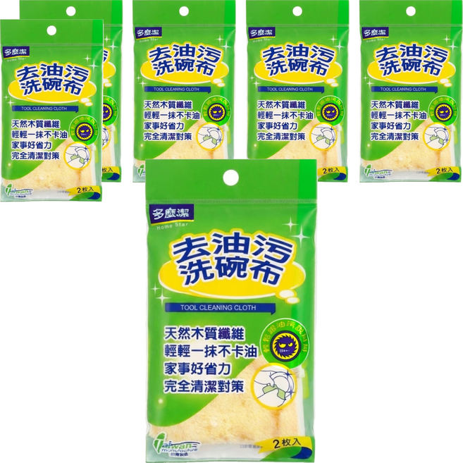 Home Star 多麼潔 去油污洗碗布, 顏色隨機, 6套, 2個裝