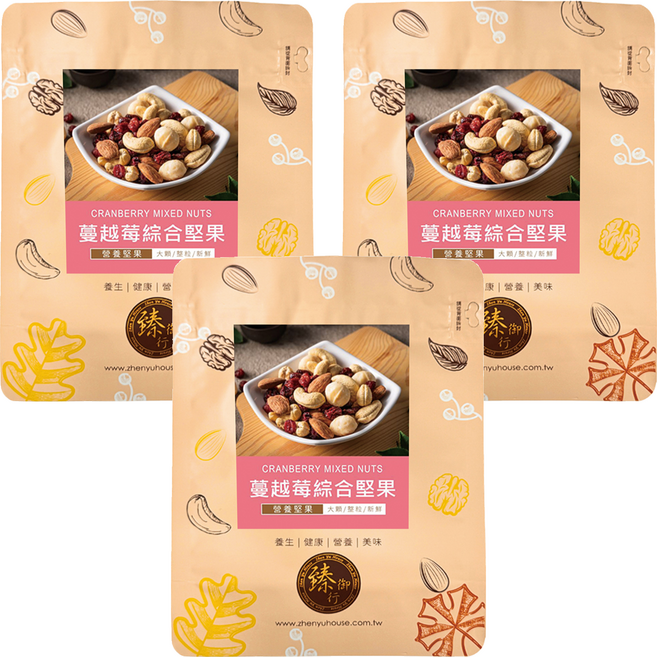 臻御行 蔓越莓綜合堅果, 200g, 3個