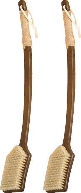 小麥購物 超長柄洗澡猪鬃馬毛沐浴刷 K137 55cm, 硬猪鬃, 2個