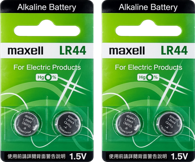 maxell 鈕扣電池 LR44, 2個, 2個裝