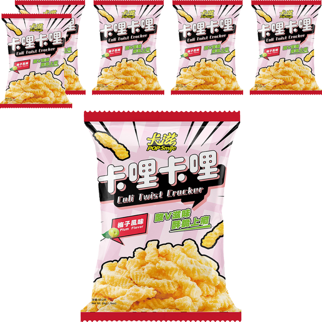 Pop-Smile 卡滋 卡哩卡哩 梅子風味, 50g, 6個