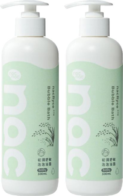 nac nac 初潤舒敏泡泡浴露, 2個, 300ml