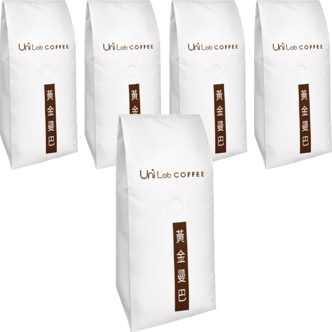 Uni Lab COFFEE 黃金曼巴咖啡豆, 450g, 5個, 全豆咖啡（未研磨）