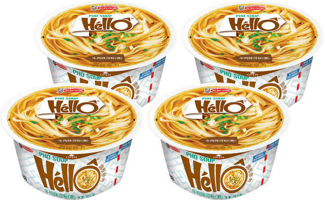 AceCOOK HELLO 牛肉味河粉 湯, 4個