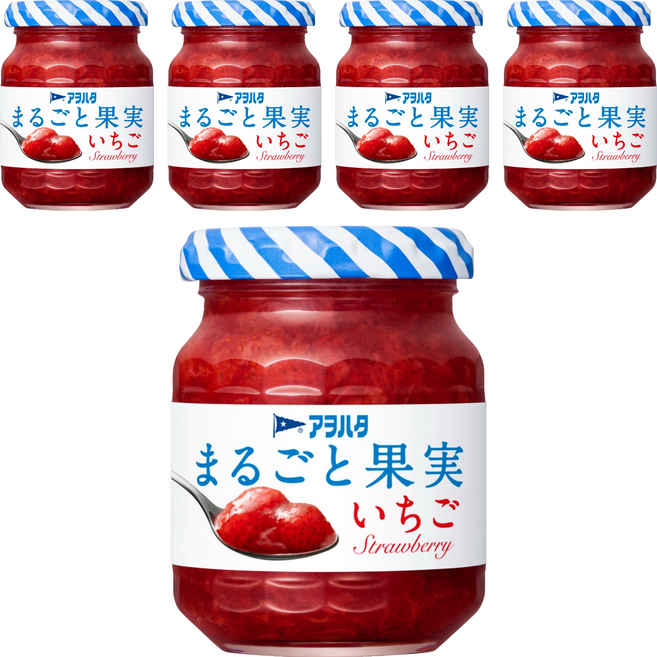 Aohata 草莓果醬 無蔗糖, 125g, 5罐