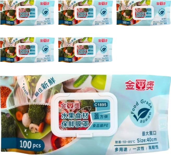 金獎 水果食材保鮮膜罩, 100入, 6包