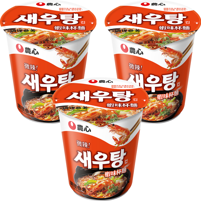 NONGSHIM 農心 蝦味杯麵 67g, 3入